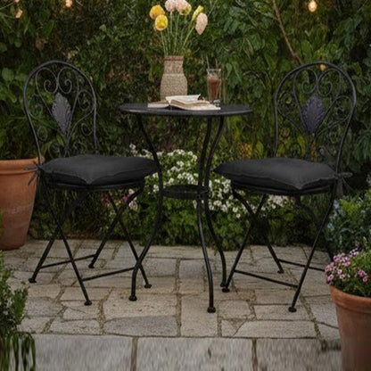 Paom 3pc Outdoor Pallet Cushion Set, Plush Patio Black Oxford Fabric