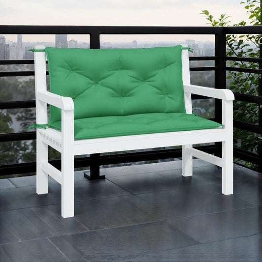 Kia Outdoor Cushions for Set of 2, Tufted Green Oxford Fabric