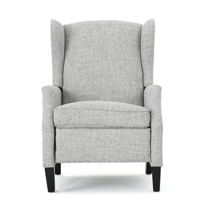 Nora Manual Recliner Lounge Chair, Wingback, Nailhead Trim, Gray