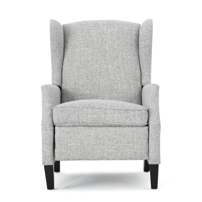 Nora Manual Recliner Lounge Chair, Wingback, Nailhead Trim, Gray