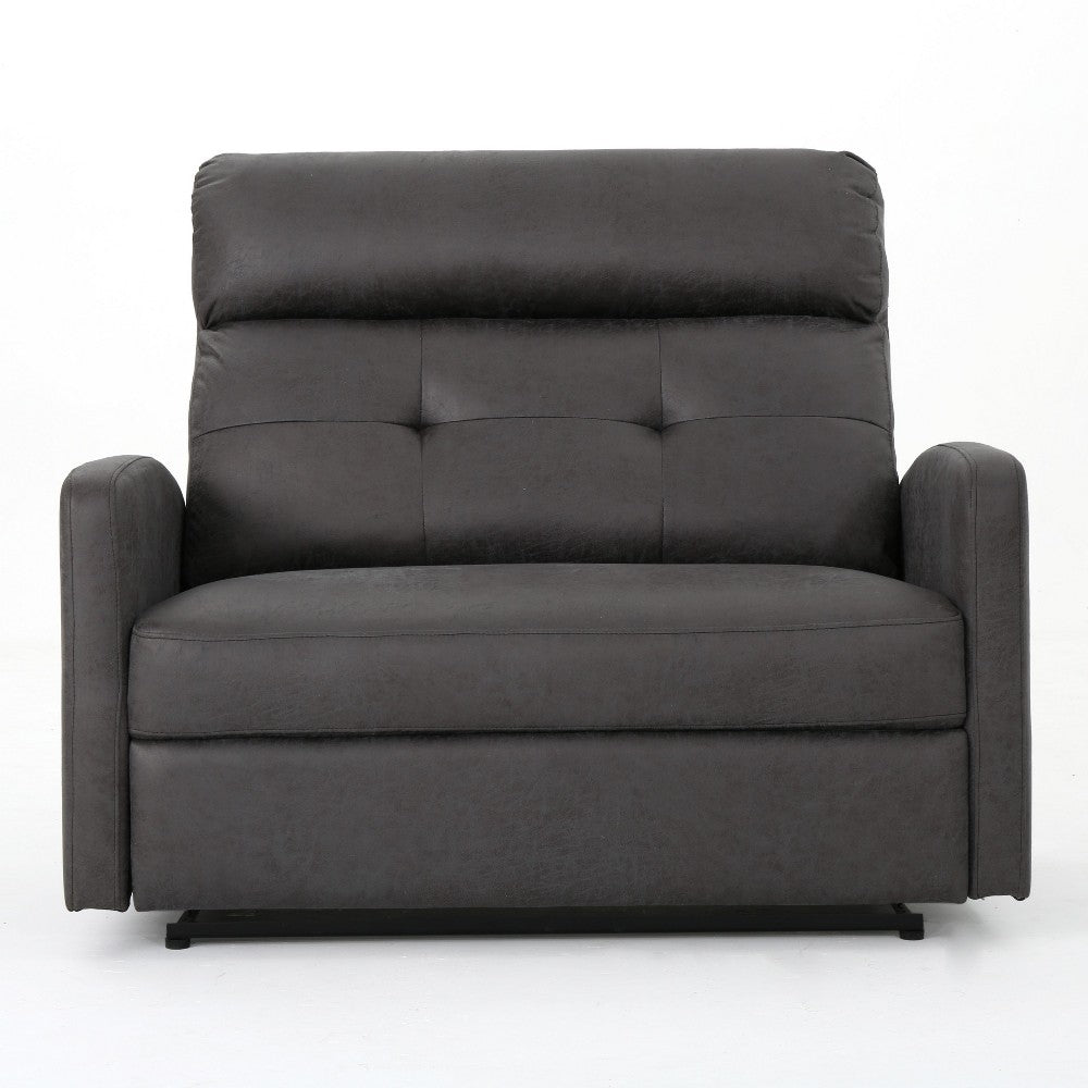 Power Recliner Chair, Oversize Wide Seat, Tufted Slate Gray Microfiber