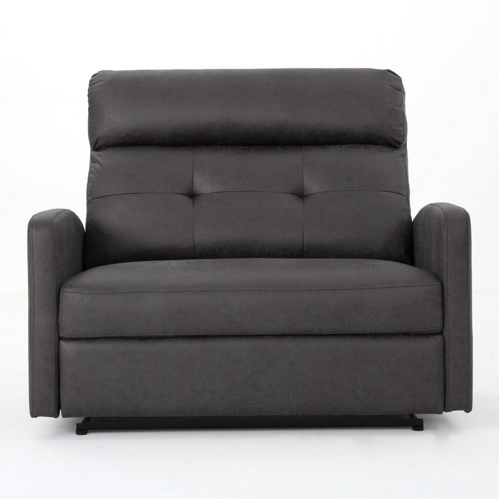 Power Recliner Chair, Oversize Wide Seat, Tufted Slate Gray Microfiber