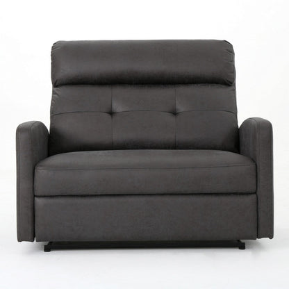 Power Recliner Chair, Oversize Wide Seat, Tufted Slate Gray Microfiber