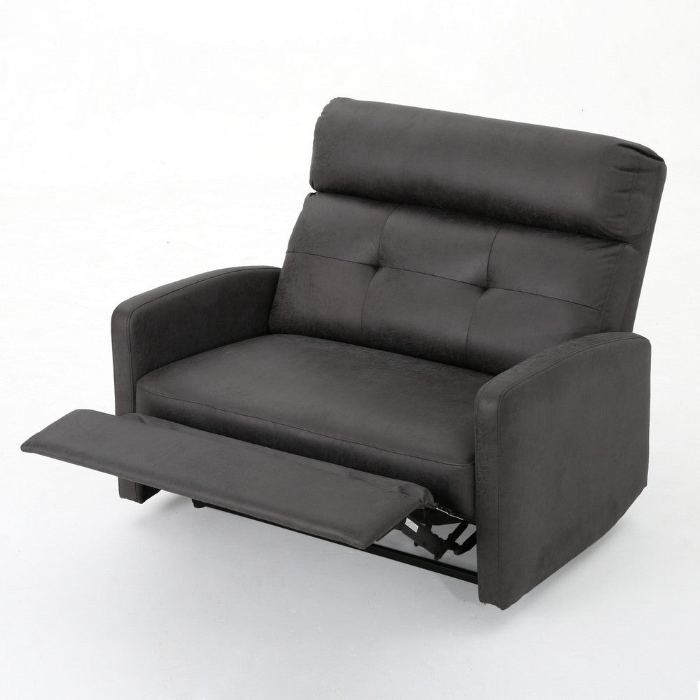 Power Recliner Chair, Oversize Wide Seat, Tufted Slate Gray Microfiber