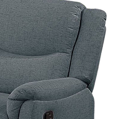 Ammy Manual Recliner Chair, Pillow Top Arms, Dark Gray Faux Burlap