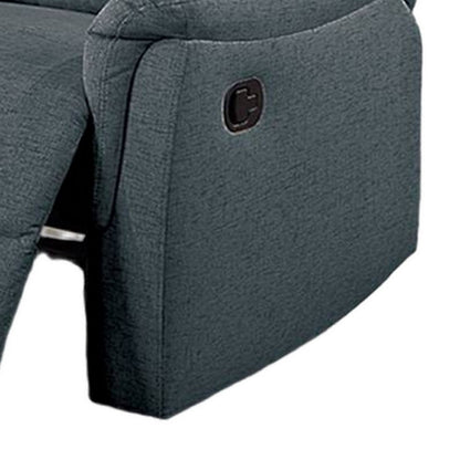 Ammy Manual Recliner Chair, Pillow Top Arms, Dark Gray Faux Burlap