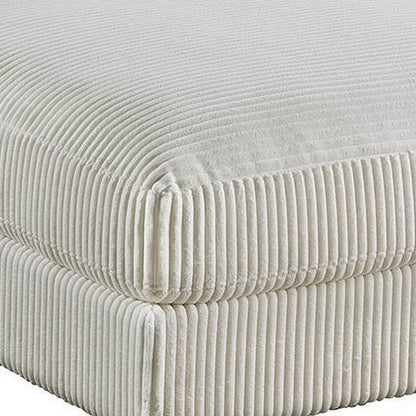 Joana Cocktail Ottoman, Light Gray Wide Welt Corduroy Fabric, 37 Inch