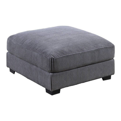 Joana Cocktail Ottoman, Dark Gray Wide Welt Corduroy Fabric, 37 Inch