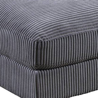 Joana Cocktail Ottoman, Dark Gray Wide Welt Corduroy Fabric, 37 Inch