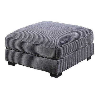 Joana Cocktail Ottoman, Dark Gray Wide Welt Corduroy Fabric, 37 Inch
