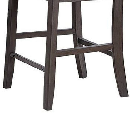 Raha Counter Height Chairs, Set of 2, Nailhead Trim, Open Square Back, Dark Gray