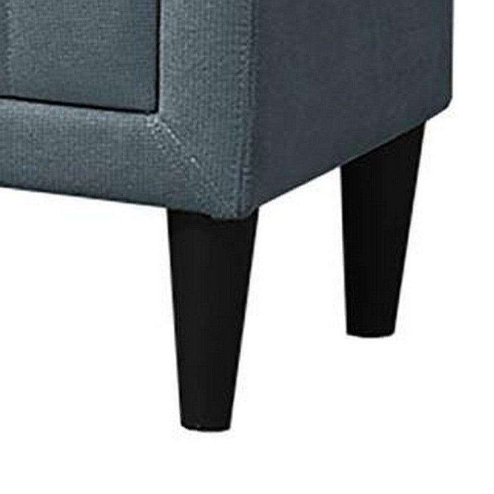 Rheo Nightstand, 2 Drawer, 22 Inch Slate Gray Brushed Linen Upholstery