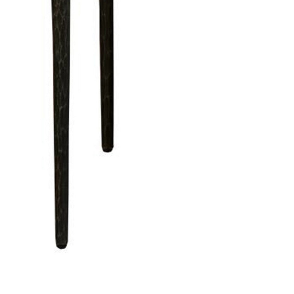 Lemy Coffee Table, 48 Inch Rectangular Brown Top, Black Metal Frame