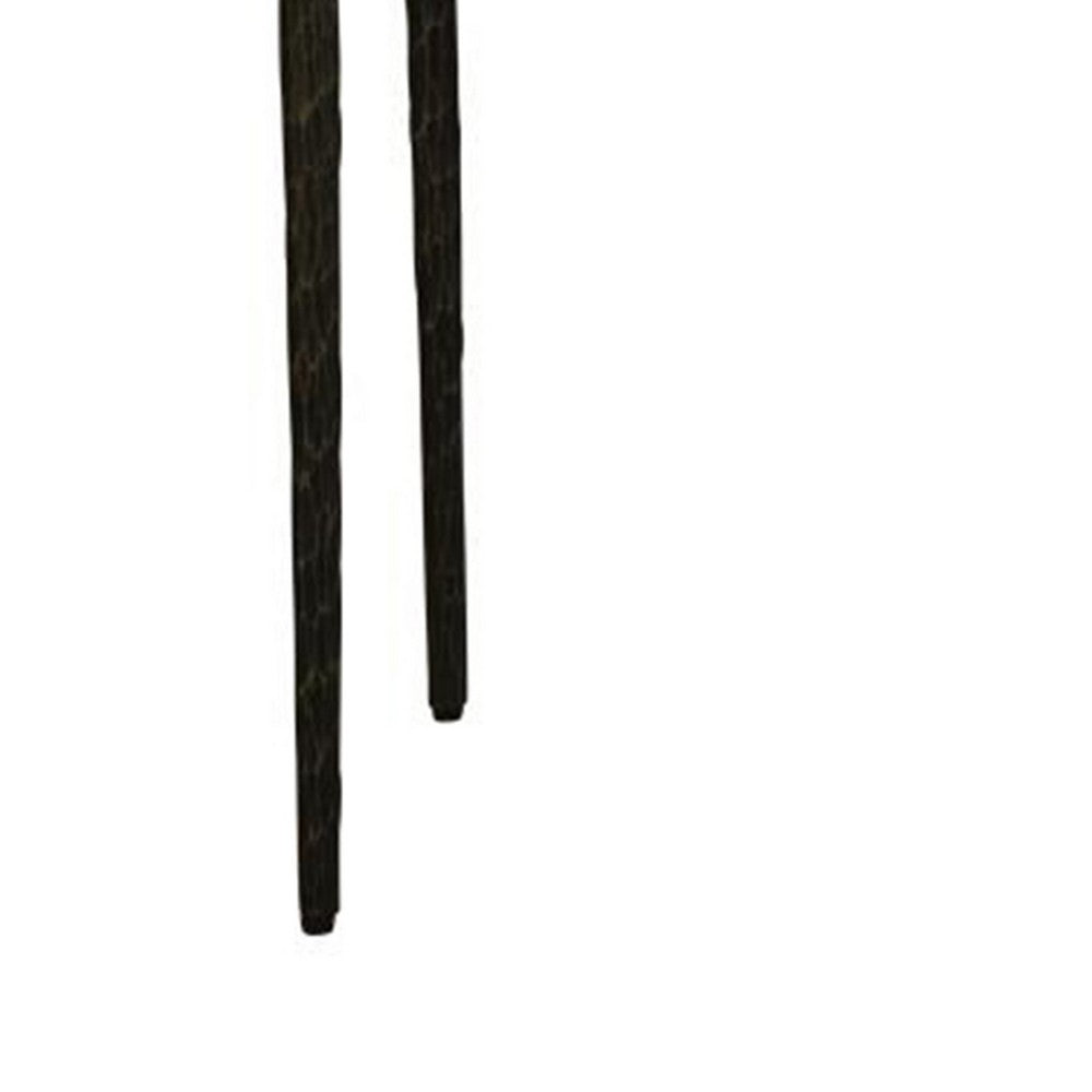 Lemy Sofa Console Table, 62 Inch Rectangular Brown Top, Black Frame