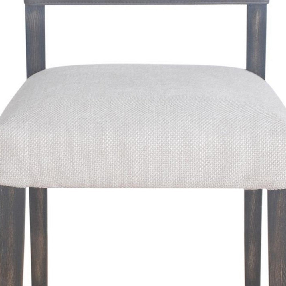 Liom Dining Side Chair Set of 2, Ash Gray Fabric, Blackwash Frame