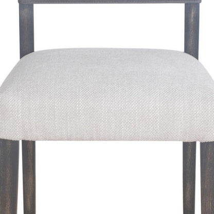 Liom Dining Side Chair Set of 2, Ash Gray Fabric, Blackwash Frame