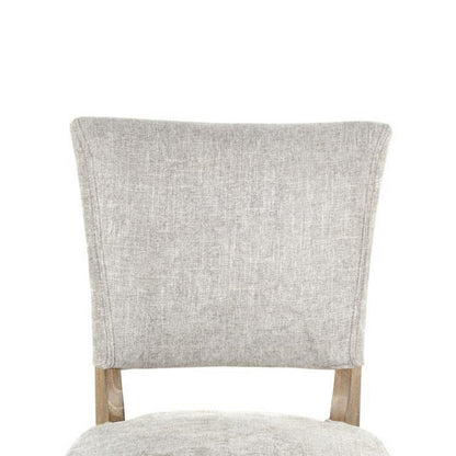 Ryna Dining Side Chair Set of 2, Gray, Washed Oak Brown Solid Wood