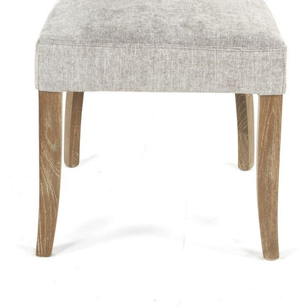 Ryna Dining Side Chair Set of 2, Gray, Washed Oak Brown Solid Wood