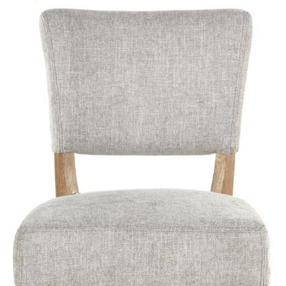 Ryna Barstool Chair, Plush Light Gray Fabric, Washed Oak Solid Wood