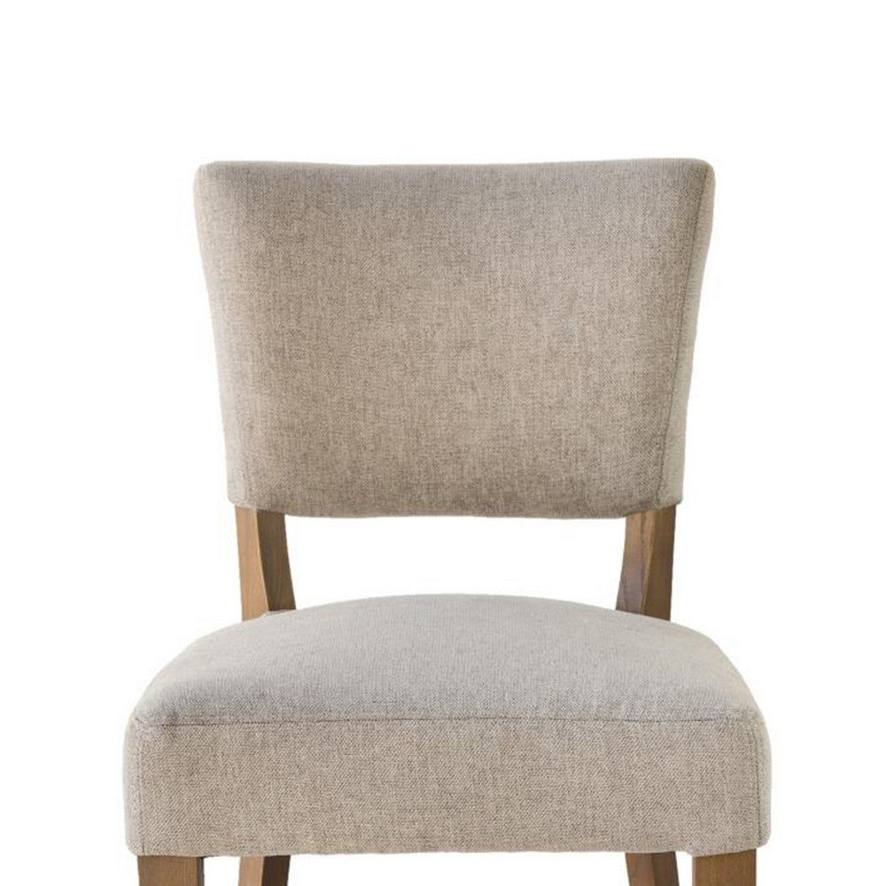 Ryna Counter Stool Chair, Light Gray Fabric, Oak Brown Solid Wood