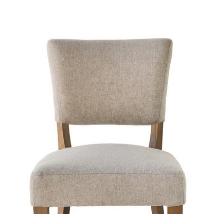 Ryna Counter Stool Chair, Light Gray Fabric, Oak Brown Solid Wood