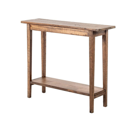 Duro Sofa Console Table with Open Shelf, Reclaimed Wood, Antique Brown