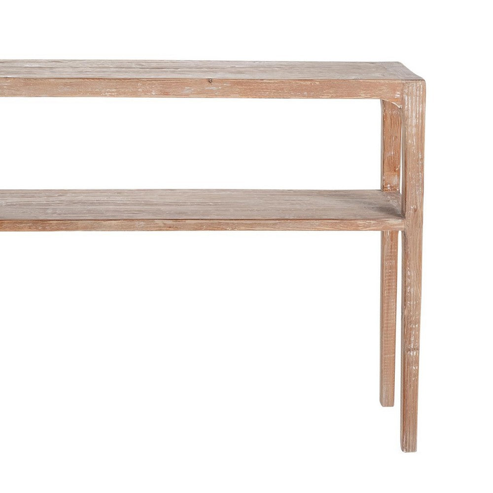 Tuley Sofa Console Table, Storage Shelf, Pine Wood, Gray, 48 Inch
