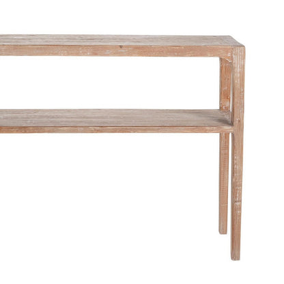 Tuley Sofa Console Table, Storage Shelf, Pine Wood, Gray, 48 Inch