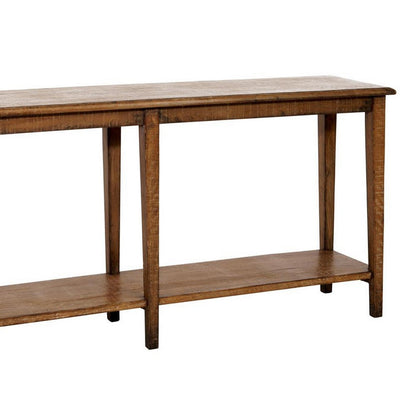 Dox Sofa Console Table, Shelf, Reclaimed Pine, Antique Brown, 71 Inch