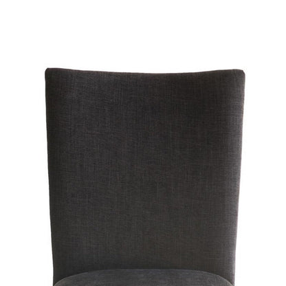 Zeus Dining Side Chair Set of 2, Black Fabric, Gray Tapered Legs