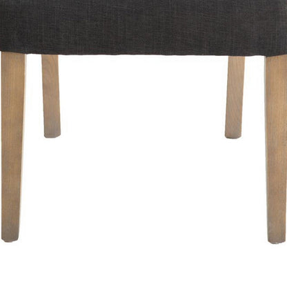 Zeus Dining Side Chair Set of 2, Black Fabric, Gray Tapered Legs