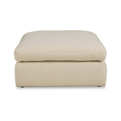 Elize Oversized Accent Ottoman, Beige Polyester, Soft Cushion, 42 Inch