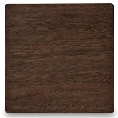 Reem Side End Table, Square Geometric Hourglass, 28 Inch Dark Brown