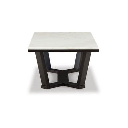 Fana Cocktail Coffee Table, Marble, Rectangular 48 Inch Espresso Brown
