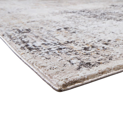 Shawn 8 x 10 Large Area Rug, Black Gray Machine Woven Abstract Pattern