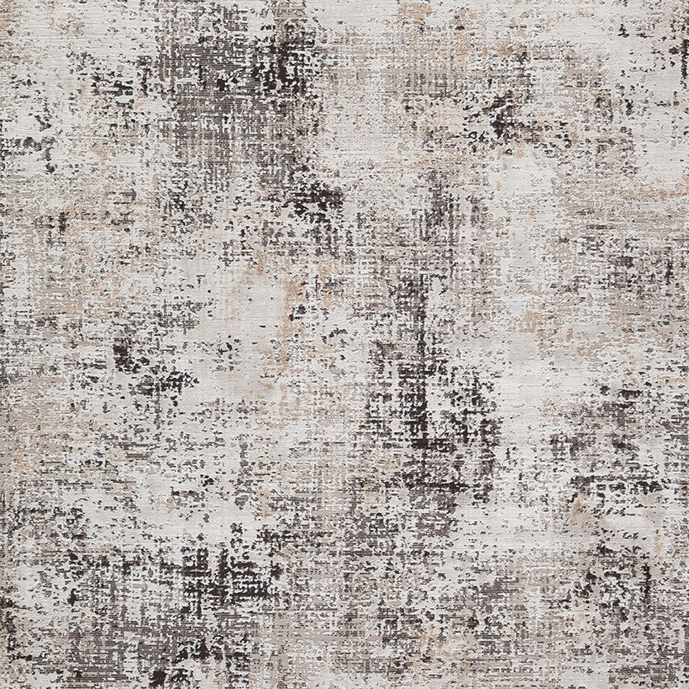Shawn 8 x 10 Large Area Rug, Black Gray Machine Woven Abstract Pattern