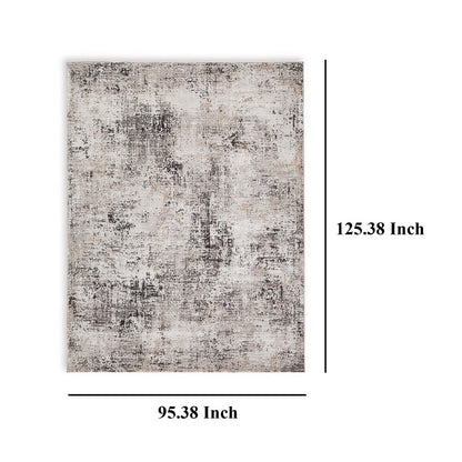 Shawn 8 x 10 Large Area Rug, Black Gray Machine Woven Abstract Pattern