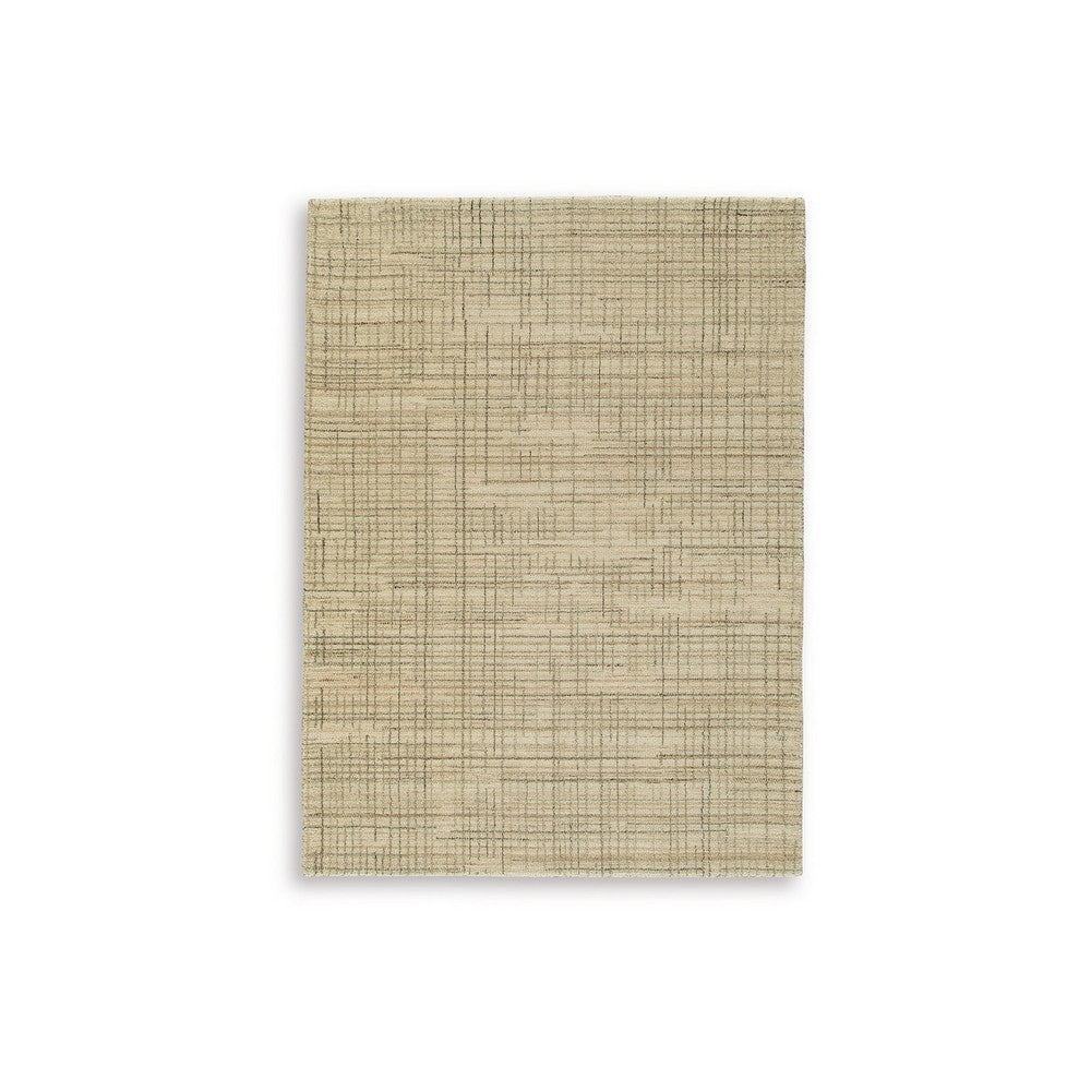 Stena 5 x 7 Inch Medium Area Rug, Abstract Pattern, Ivory Gray Tan