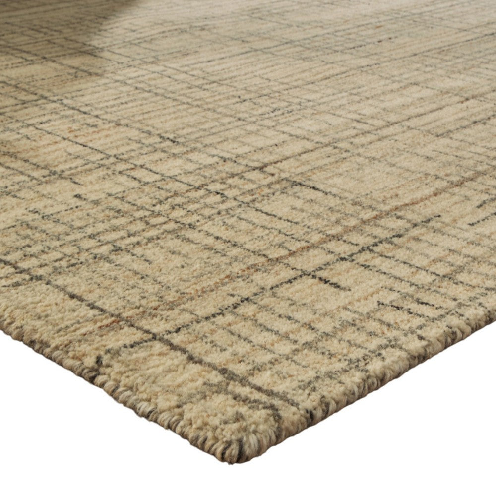 Stena 5 x 7 Inch Medium Area Rug, Abstract Pattern, Ivory Gray Tan