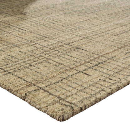 Stena 5 x 7 Inch Medium Area Rug, Abstract Pattern, Ivory Gray Tan
