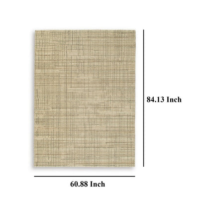 Stena 5 x 7 Inch Medium Area Rug, Abstract Pattern, Ivory Gray Tan