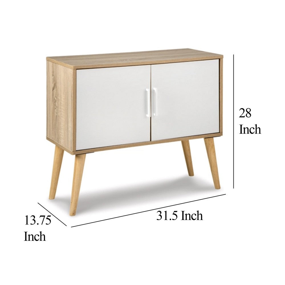 Kior Accent Cabinet Console, 2 Doors w Adjustable Shelf, White 32 Inch