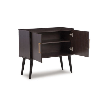 Kior Accent Cabinet, 2 Doors w Adjustable Shelf, Dark Brown 32 Inch