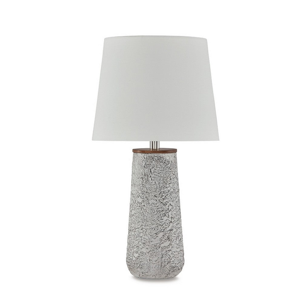 Roe Table Lamp Set of 2, Antique White Textured Metal Base. Drum Shade