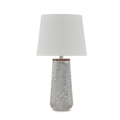 Roe Table Lamp Set of 2, Antique White Textured Metal Base. Drum Shade