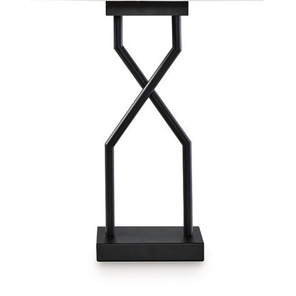 Table Lamp Set of 2, Empire Fabric Shade, Black Geometric Base w USB