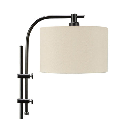 Mney Accent Lamp, Adjustable Arm, White Drum, 26 Inch Black Metal