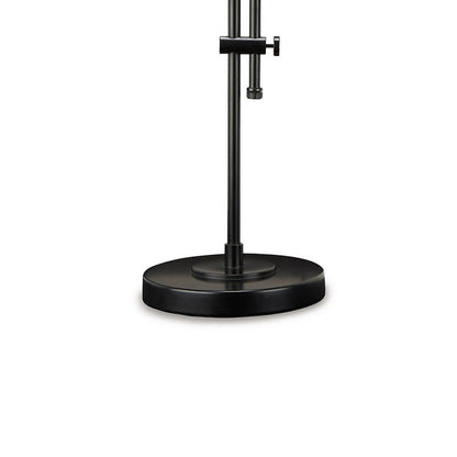 Mney Accent Lamp, Adjustable Arm, White Drum, 26 Inch Black Metal