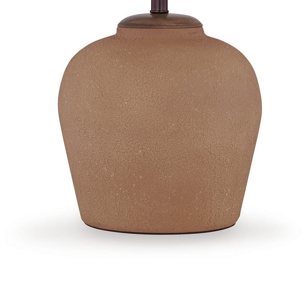 Tery Table Lamp, Empire Hardback Shade, Textured Rust Brown Metal Base