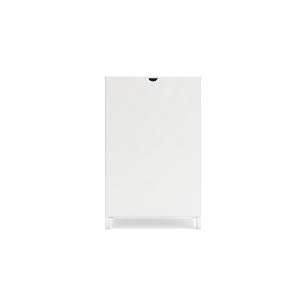 Kally Tall Dresser Chest, 5 Drawers, Modern Matte White Wood, 50 Inch